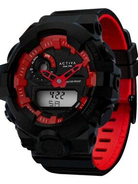 Activa X Invicta Digital Unisex Watch - 56mm, Red, Black (ACW530-001)